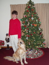 Matthew Buse Chrismas card 2006 with Carmel: Matthew and his dog, Carmel