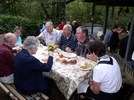 : We enjoyed an Italian dinner al fresco in the North's gazebo.